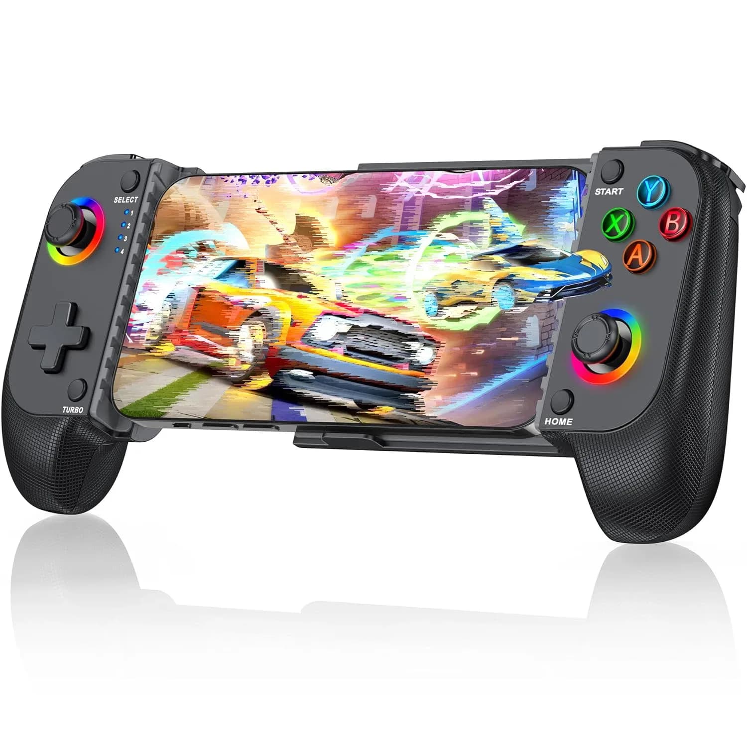 Manette de jeu sans fil 7009F pour iOS/Android - Joystick à effet Hall et éclairage RGB