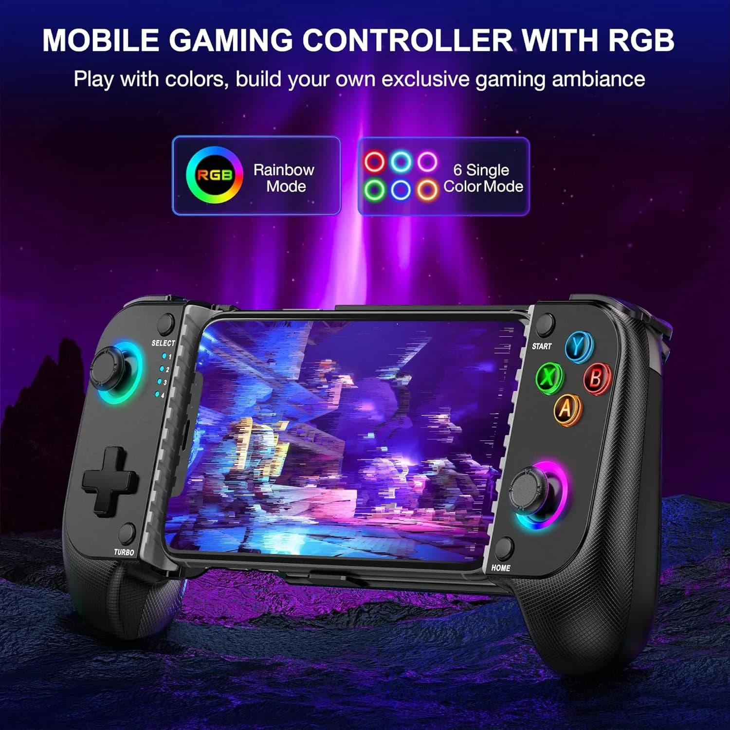 Manette de jeu sans fil 7009F pour iOS/Android - Joystick à effet Hall et éclairage RGB slide 4
