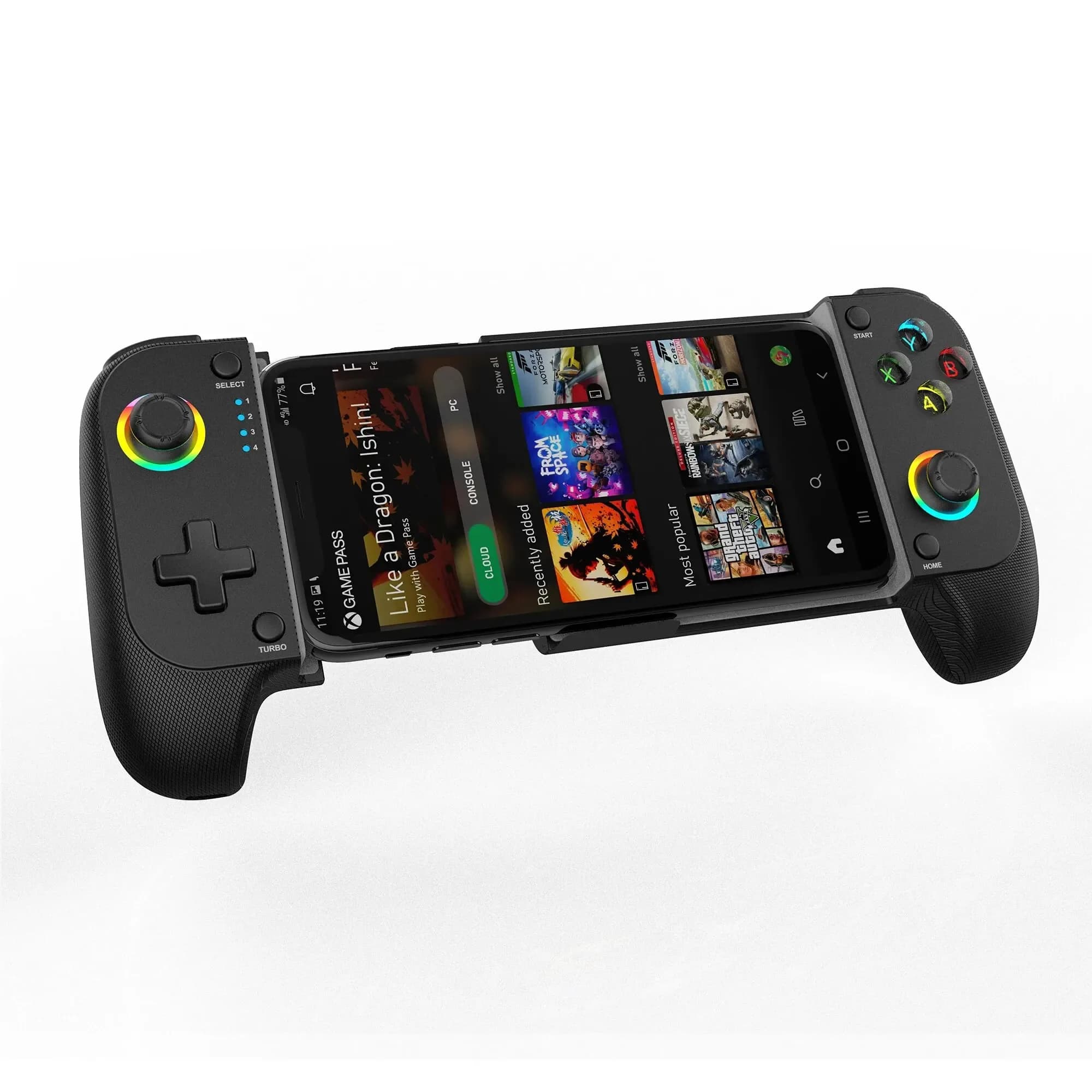 Manette de jeu sans fil 7009F pour iOS/Android - Joystick à effet Hall et éclairage RGB slide 7