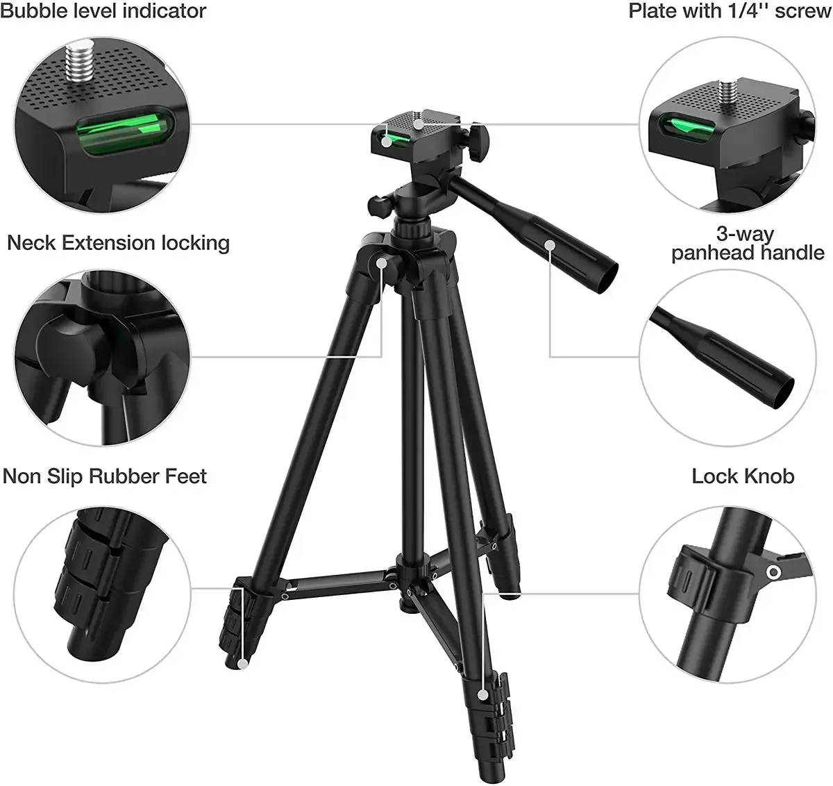 Trépied universel 100 cm pour smartphone avec télécommande Bluetooth slide 5
