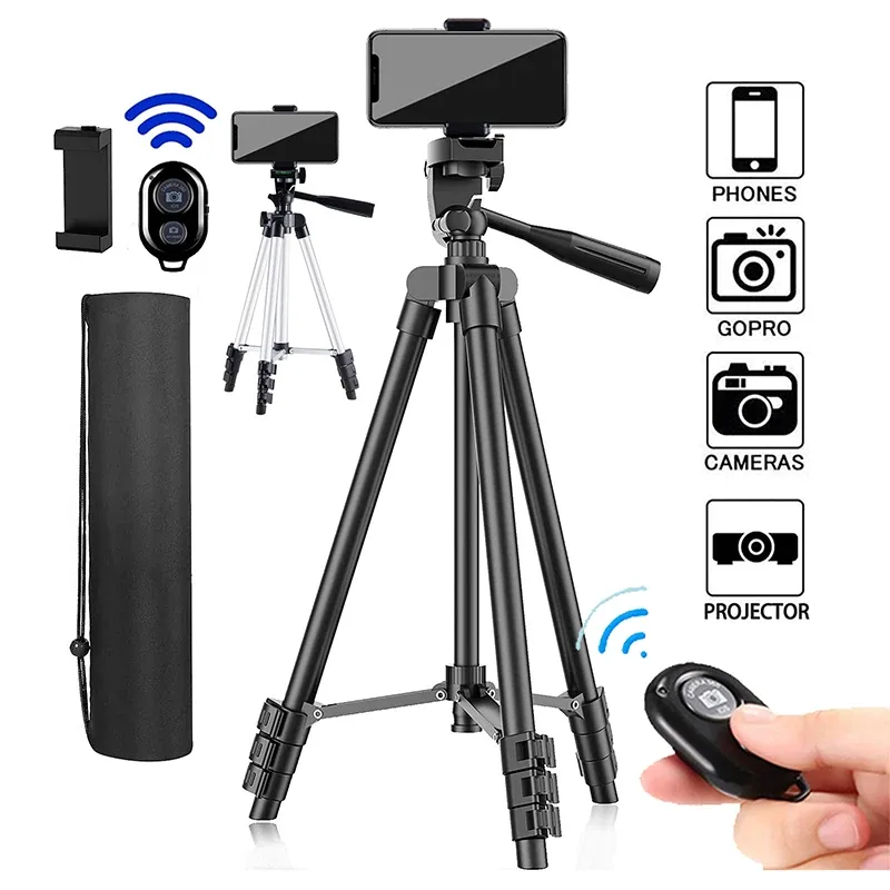 Trépied universel 100 cm pour smartphone avec télécommande Bluetooth