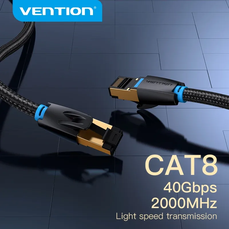 Câble Ethernet Vention Cat 8 SFTP - 40 Gbps, 2000 MHz, RJ45