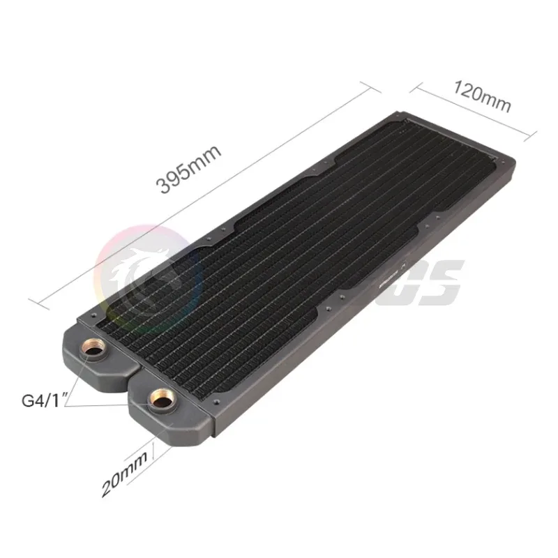 Radiateur de refroidissement liquide 360mm ultra-mince (20mm) en cuivre, 14 FPI - Image 2