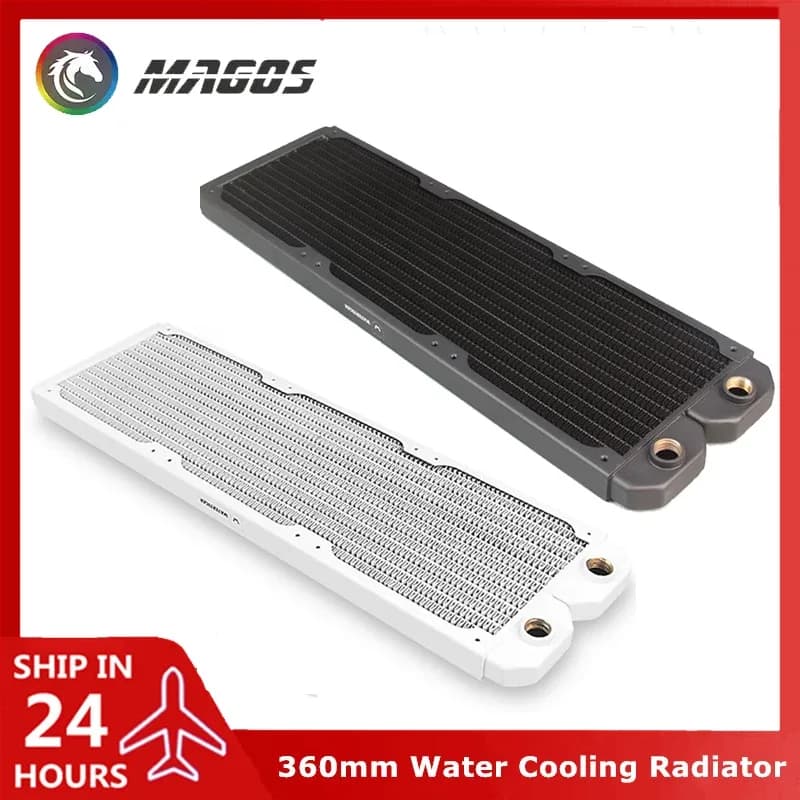 Radiateur de refroidissement liquide 360mm ultra-mince (20mm) en cuivre, 14 FPI - Image 1