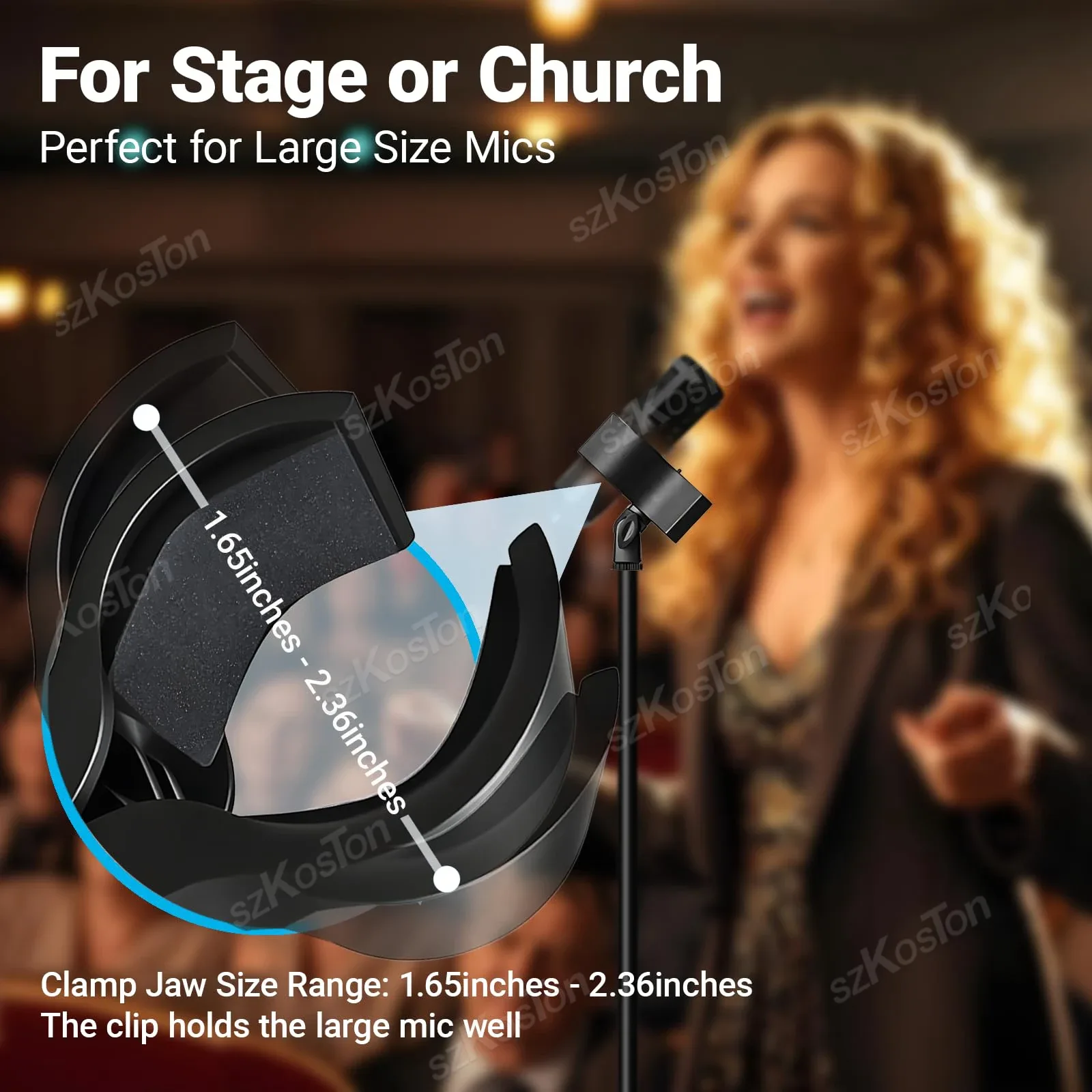 Support de microphone réglable pour micros à condensateur à large diamètre - Image 4