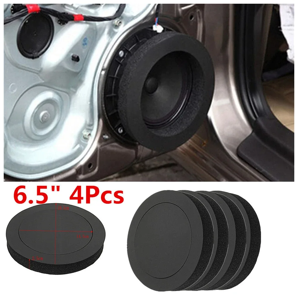 Lot de 4 mousses d'isolation acoustique pour haut-parleurs de voiture 6,5 pouces - Image 1