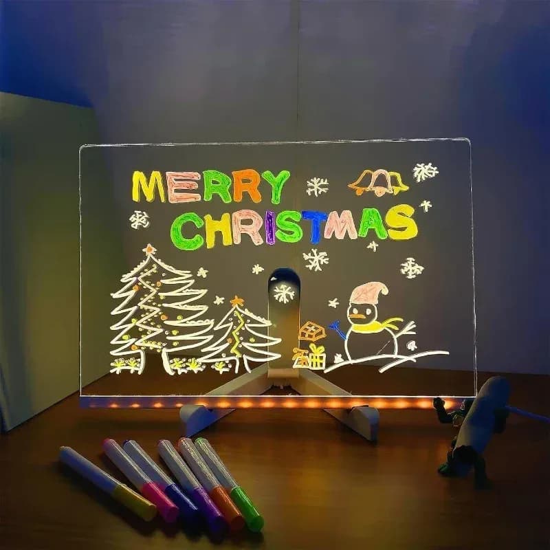 Tableau à dessin LED effaçable à 7 couleurs avec marqueurs et support slide 4