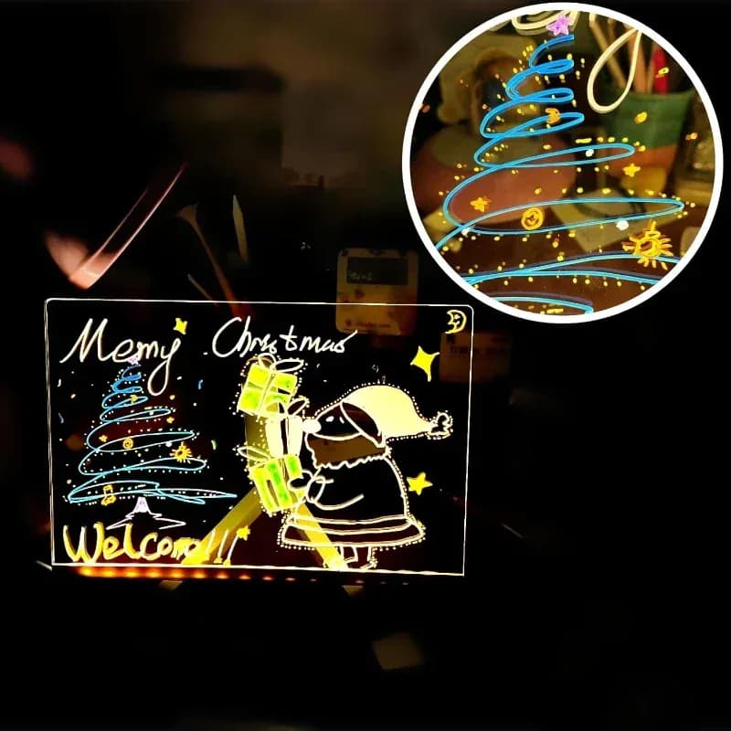 Tableau à dessin LED effaçable à 7 couleurs avec marqueurs et support slide 3