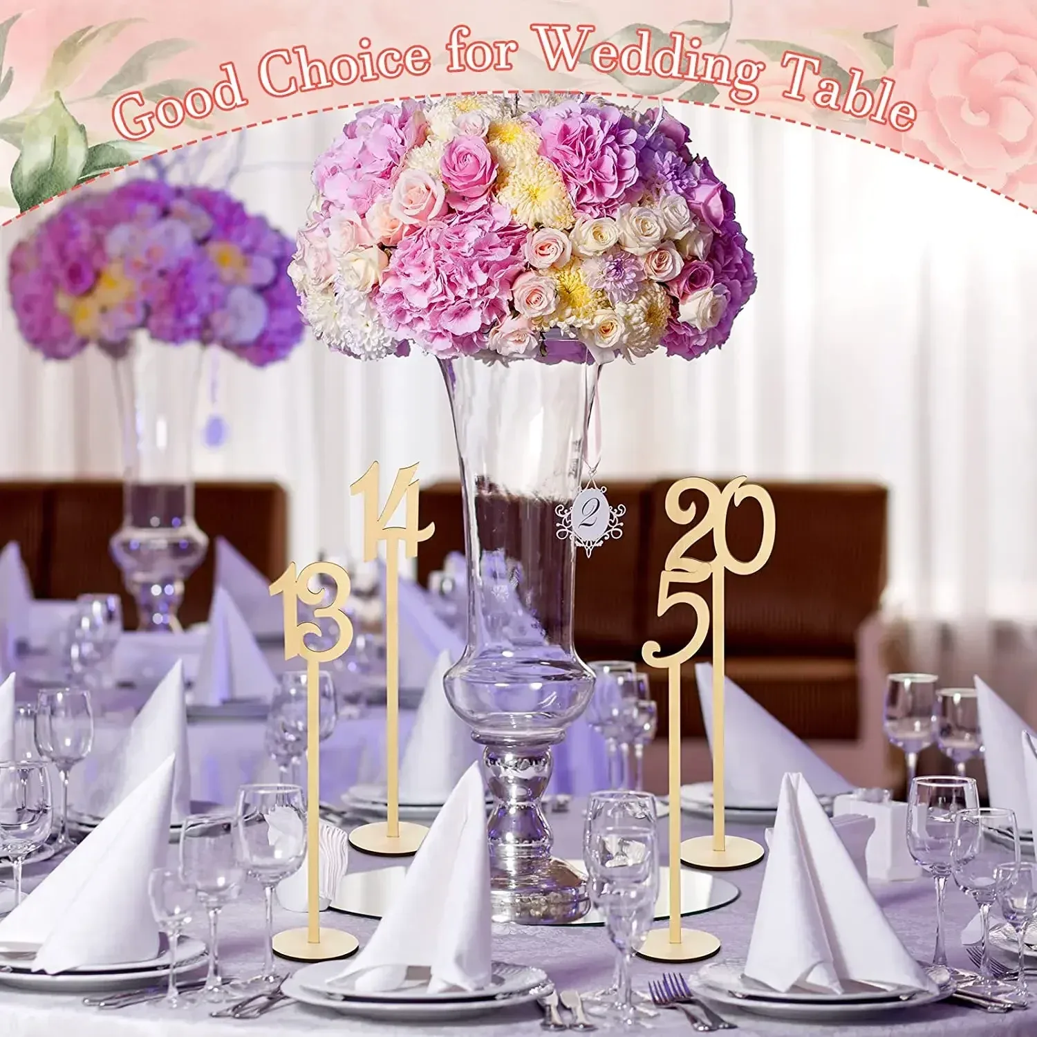 Numéros de table en bois 1 à 20 avec supports pour mariage et événements - Image 6