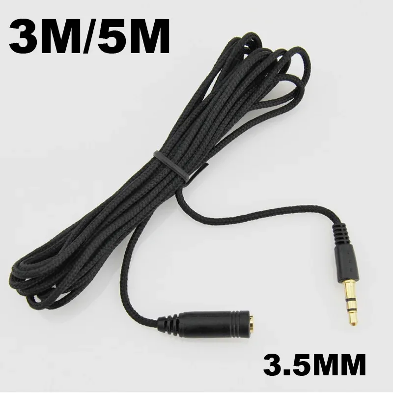 Rallonge audio jack 3,5 mm mâle vers femelle en nylon (3 m / 5 m)