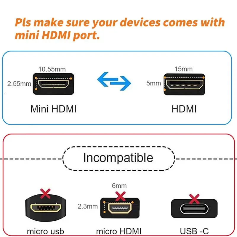 Câble Mini HDMI vers HDMI 2.1 Bidirectionnel - 8K@60Hz / 4K@120Hz - Nylon Tressé slide 7