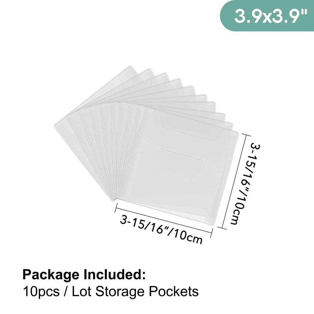 Lot de 10 pochettes de rangement transparentes pour tampons et matrices de découpe slide 10
