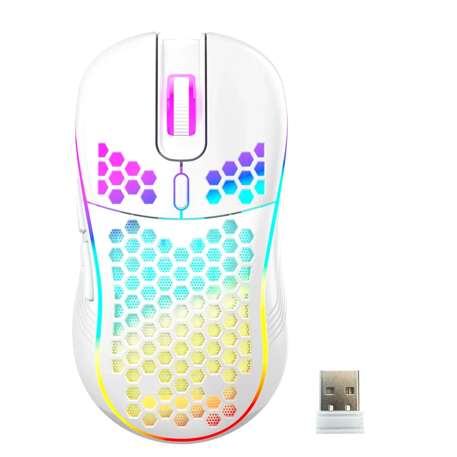 Souris Gaming Sans Fil (2,4 GHz) et Filaire - Rechargeable USB-C - Design Nid d'Abeille - RGB slide 10