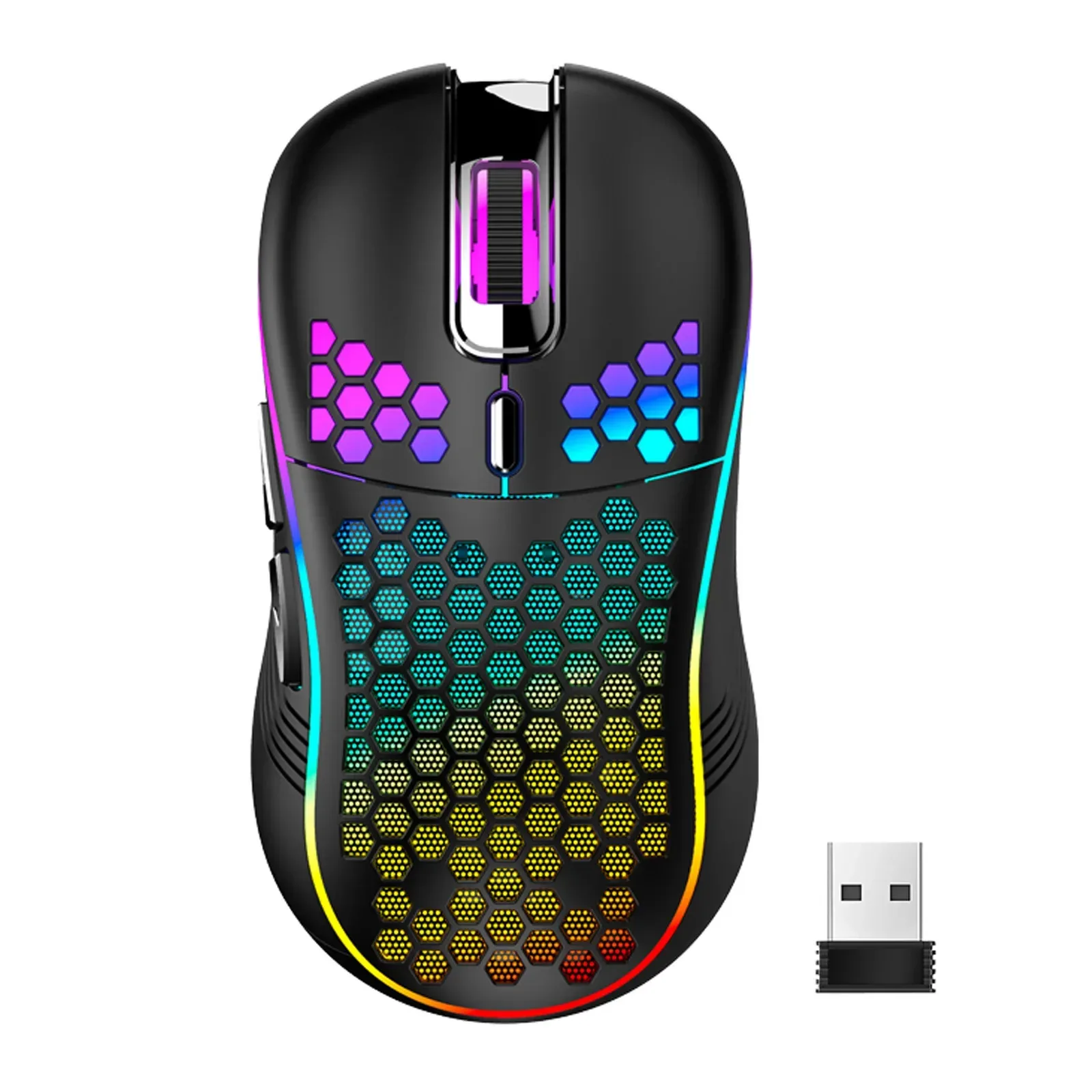 Souris Gaming Sans Fil (2,4 GHz) et Filaire - Rechargeable USB-C - Design Nid d'Abeille - RGB slide 8