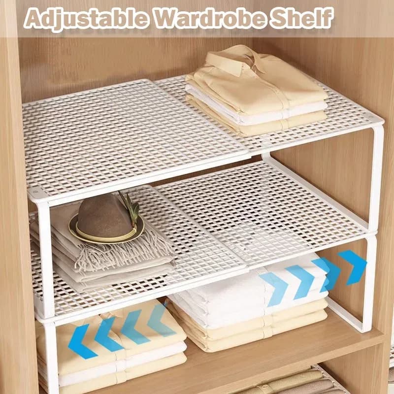 Étagère de rangement empilable et modulable pour garde-robe - Image 1