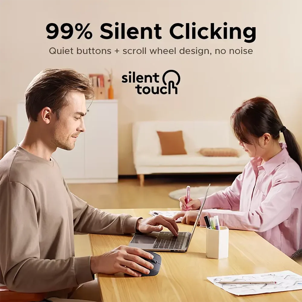Souris verticale ergonomique rechargeable double mode (2.4G + Bluetooth) avec éclairage RVB - Image 2