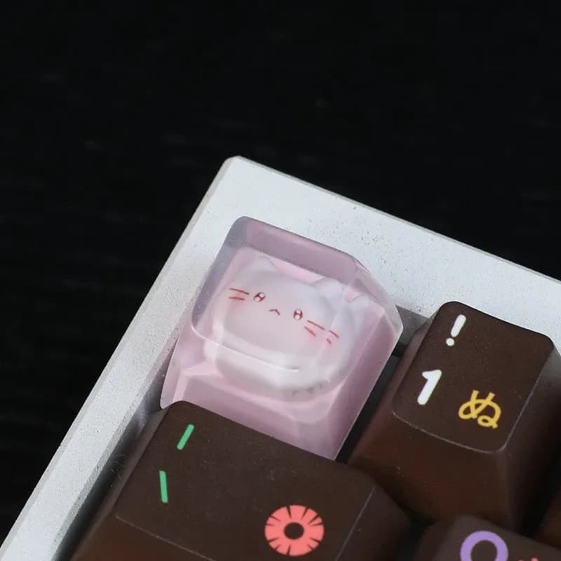Keycap translucide motif chat pour clavier mécanique - Image 4
