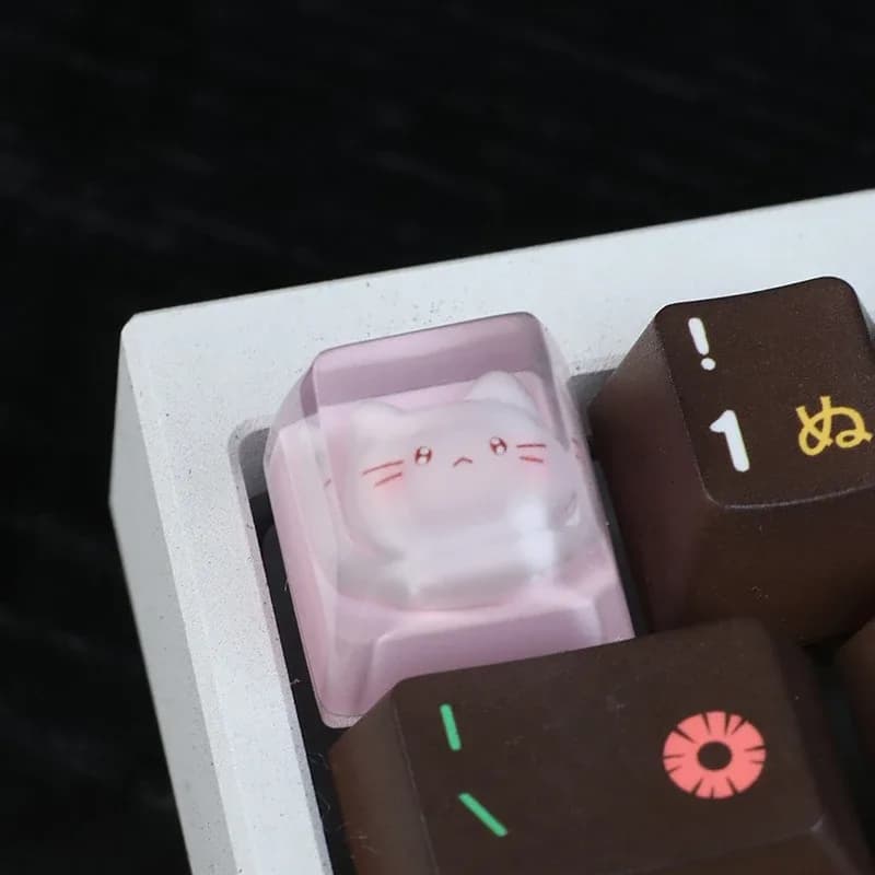 Keycap translucide motif chat pour clavier mécanique - Image 3