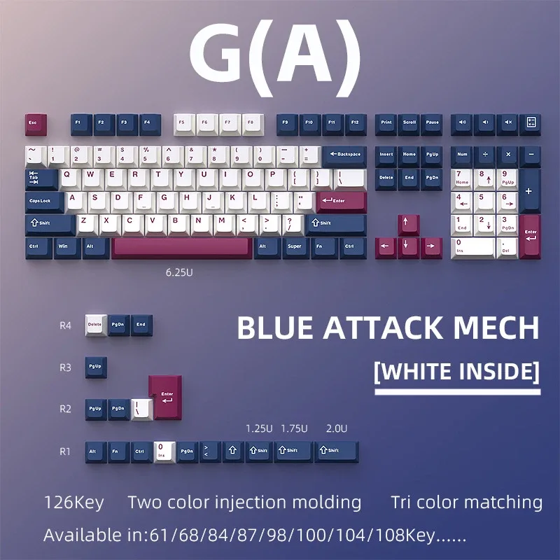 Set de 126 Touches pour Clavier Mécanique - Compatible Switch MX - Image 6