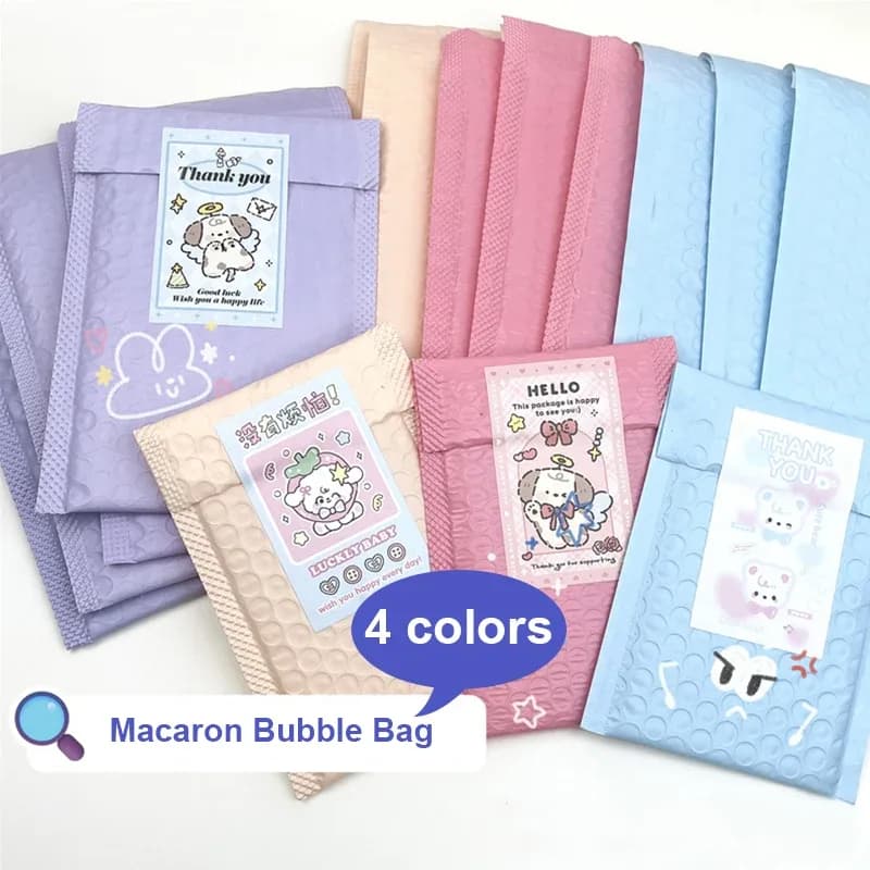 Enveloppes à bulles colorées matelassées auto-adhésives