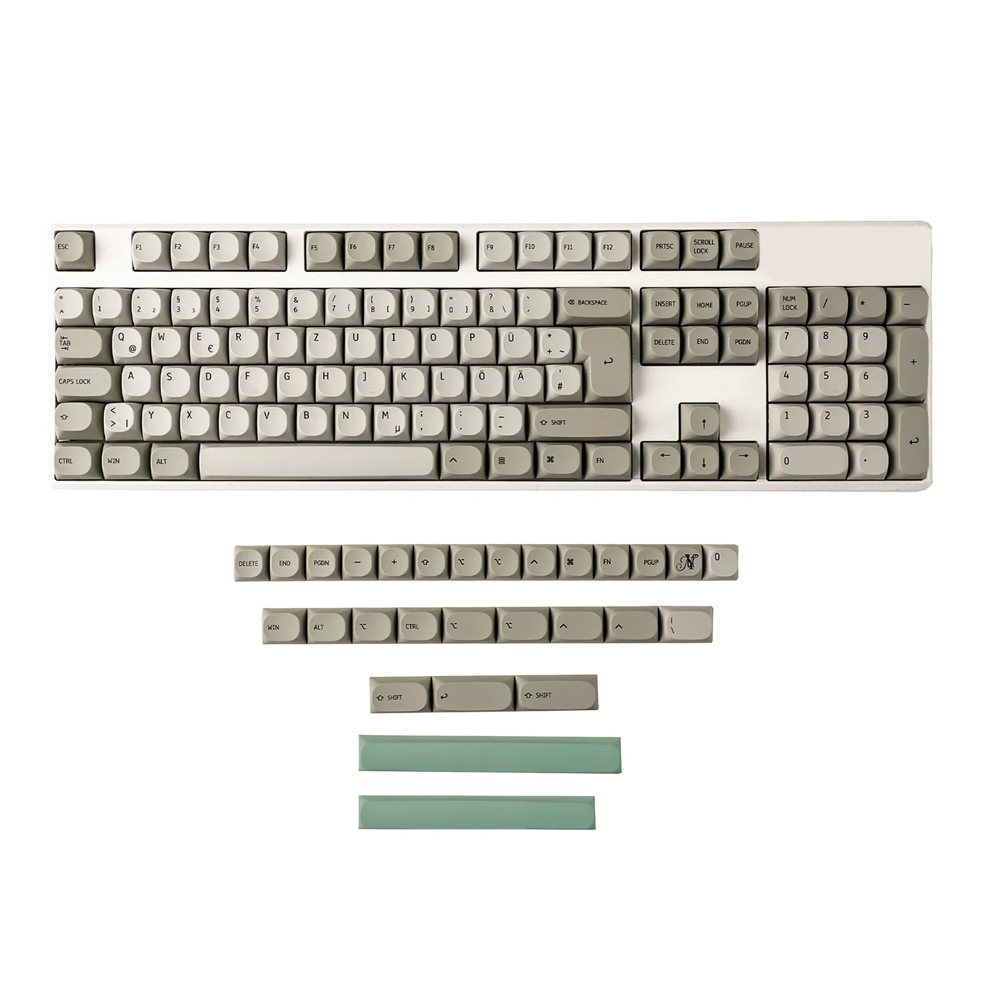 Set de 133 Keycaps PBT Profil MA Dye-Sub 9009 - AZERTY/QWERTZ Style Mac - Image 1