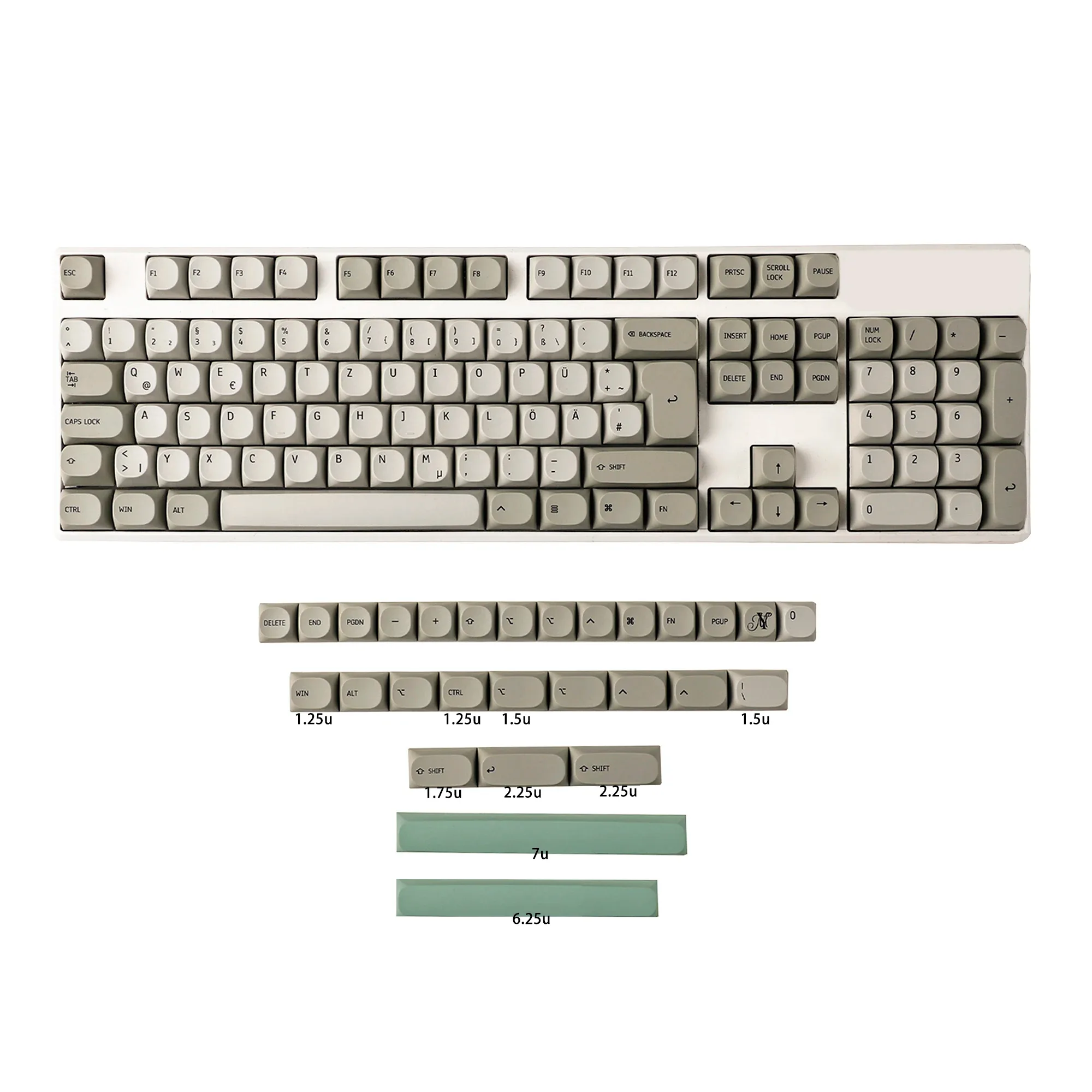 Set de 133 Keycaps PBT Profil MA Dye-Sub 9009 - AZERTY/QWERTZ Style Mac slide 7