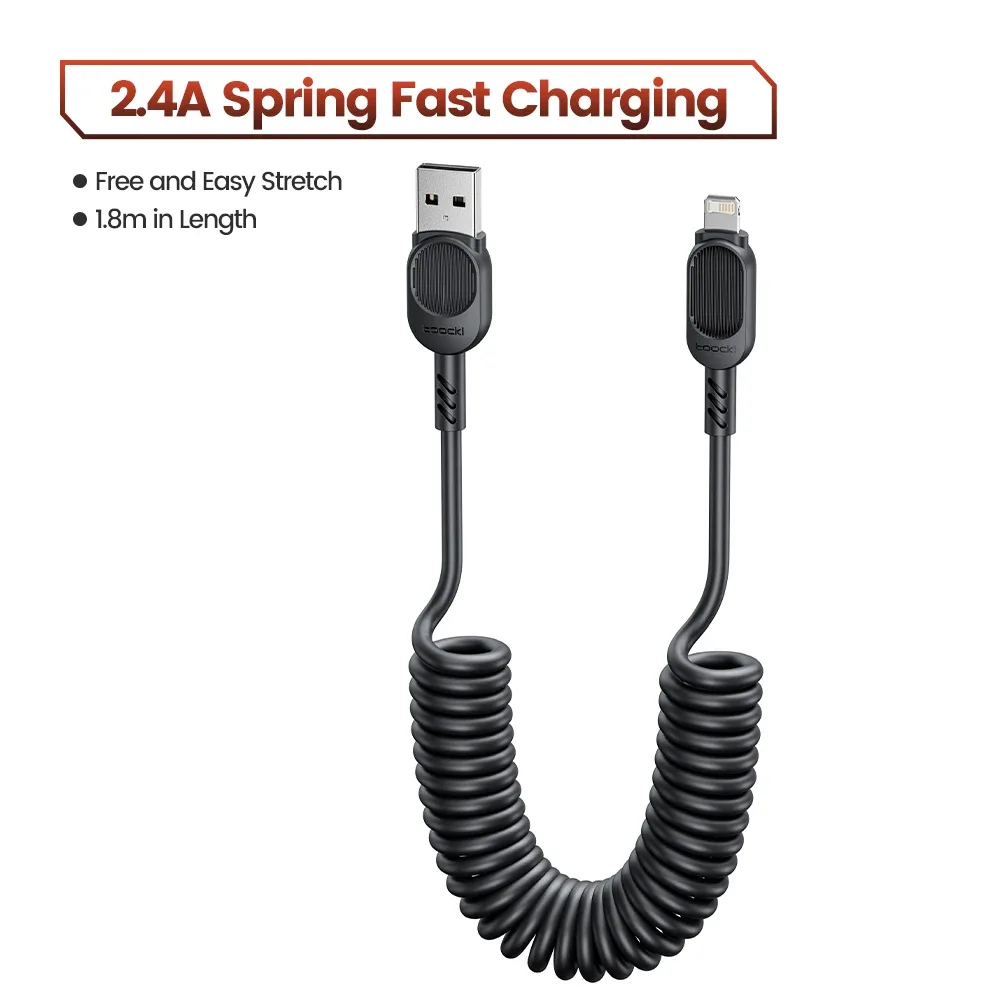 Toocki - Câble Lightning rétractable à ressort pour voiture - Charge rapide slide 13