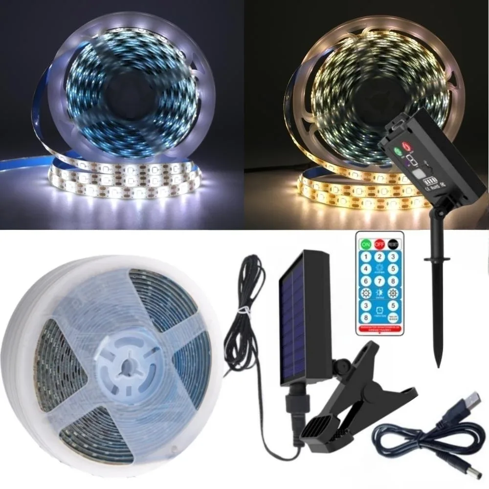 Ruban LED Solaire SMD2835 avec Télécommande - 5V, 60 LED/m, IP65 Étanche - Image 1