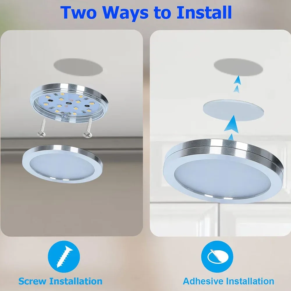 Lot de 4/6 Spots LED RGB WiFi Ronds pour Sous-Meuble et Vitrine, Kit avec Application et Télécommande - Image 6