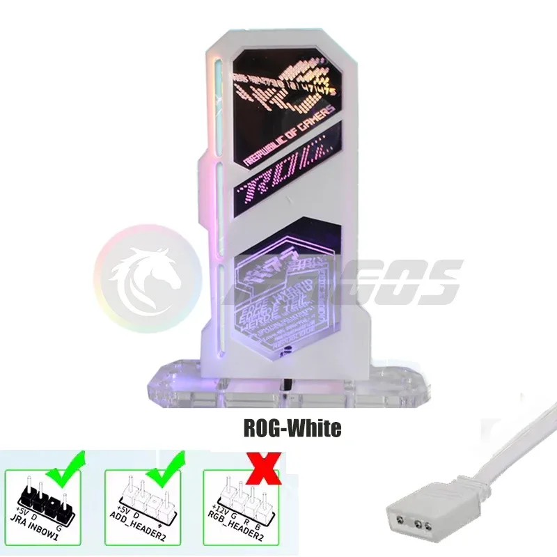 Support pour carte graphique (GPU) miroir ARGB 5V - Motifs Anime et Logo - Noir/Blanc slide 10