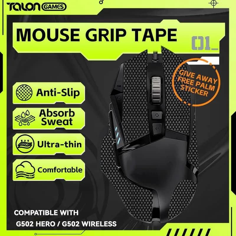 TALONGAMES - Bandes antidérapantes pour Logitech G502 et G502 X PLUS
