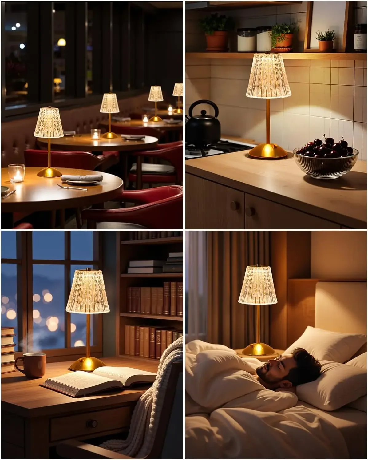 Lampe de table LED rechargeable avec variateur tactile slide 4