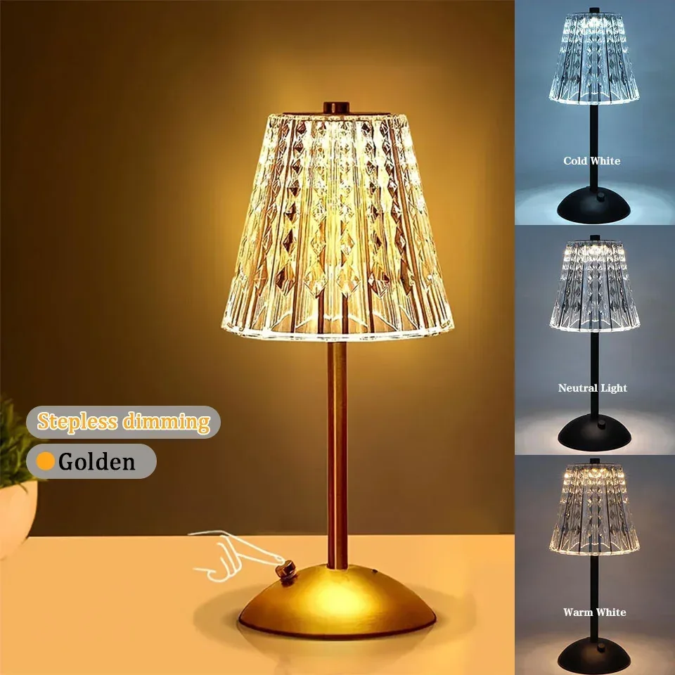 Lampe de table LED rechargeable avec variateur tactile slide 9