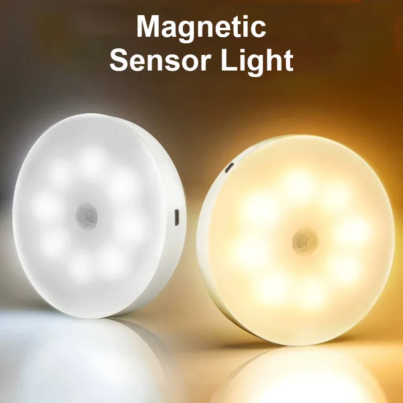 Veilleuse LED rechargeable avec détecteur de mouvement et support magnétique