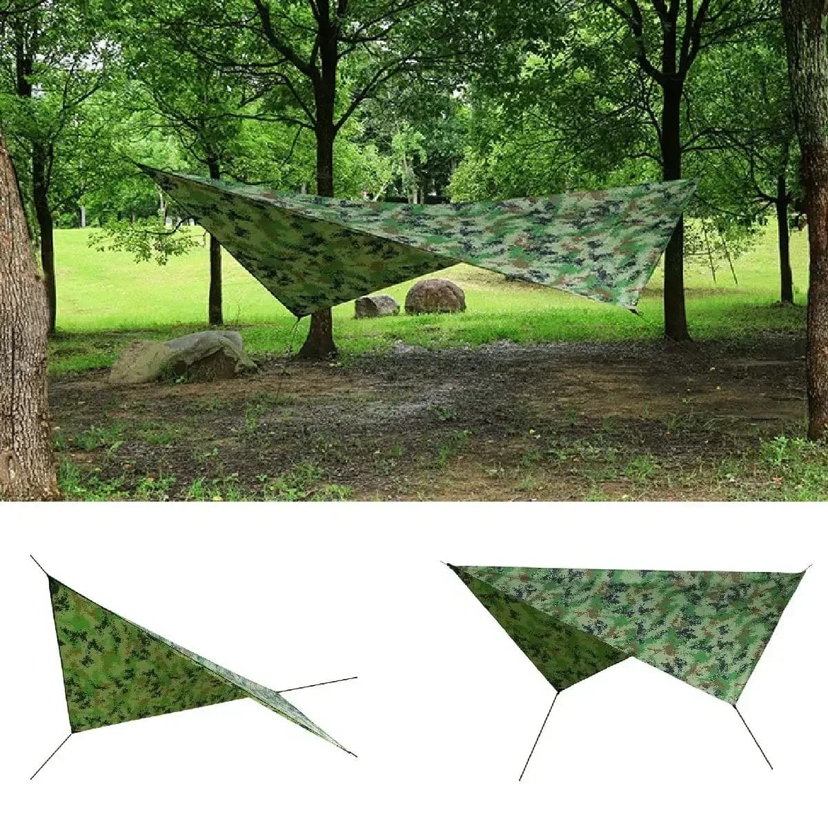Hamac de camping avec moustiquaire, bâche de protection et sangles de fixation slide 5