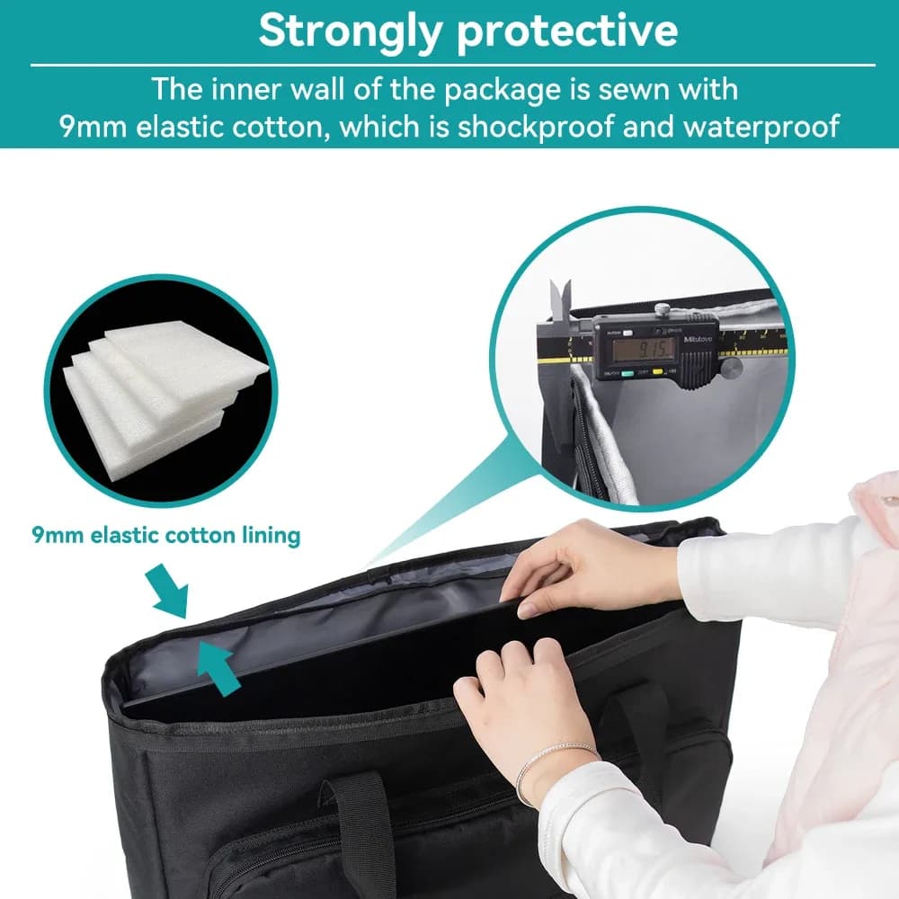 Sac de transport rembourré pour moniteur PC 24-32 pouces, imperméable et antichoc - Image 4