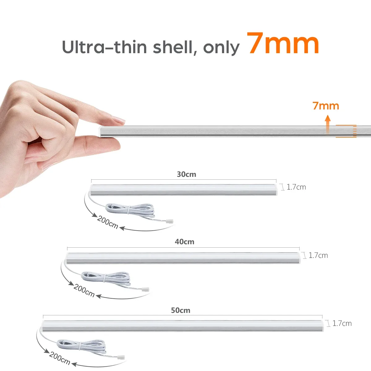 Réglette LED sans fil avec détecteur de mouvement et interrupteur tactile - Éclairage sous-meuble pour cuisine slide 4