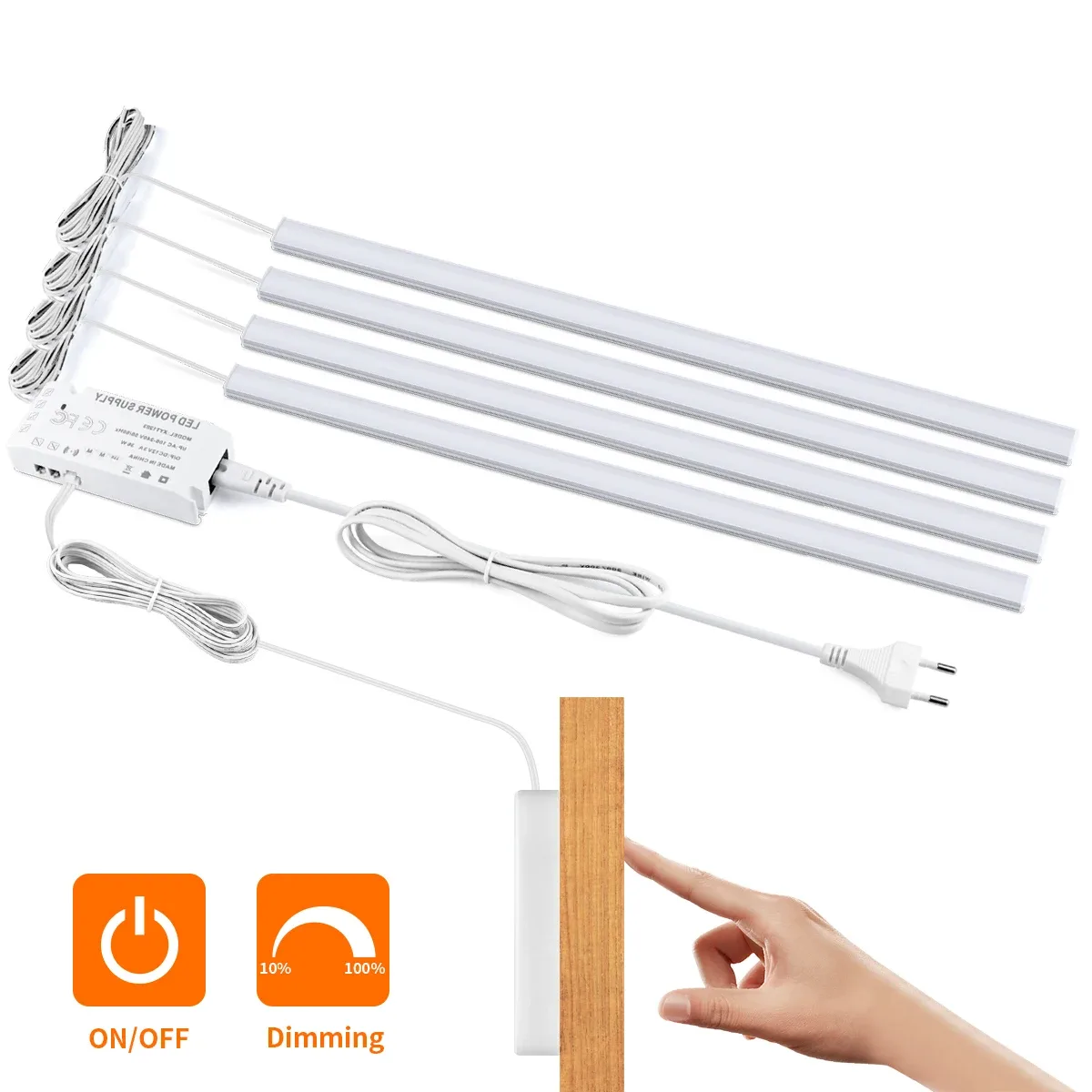 Réglette LED sans fil avec détecteur de mouvement et interrupteur tactile - Éclairage sous-meuble pour cuisine
