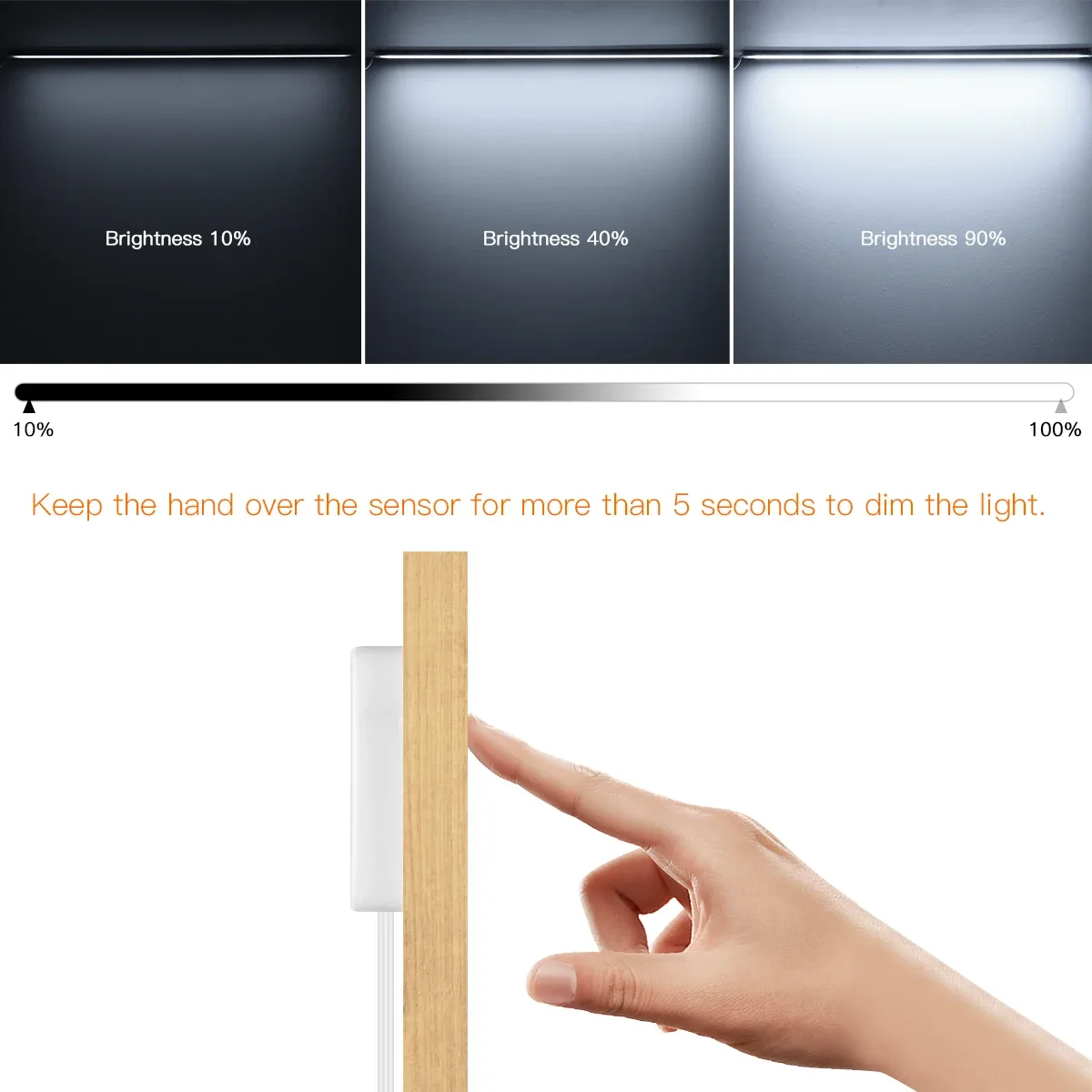 Réglette LED sans fil avec détecteur de mouvement et interrupteur tactile - Éclairage sous-meuble pour cuisine slide 5