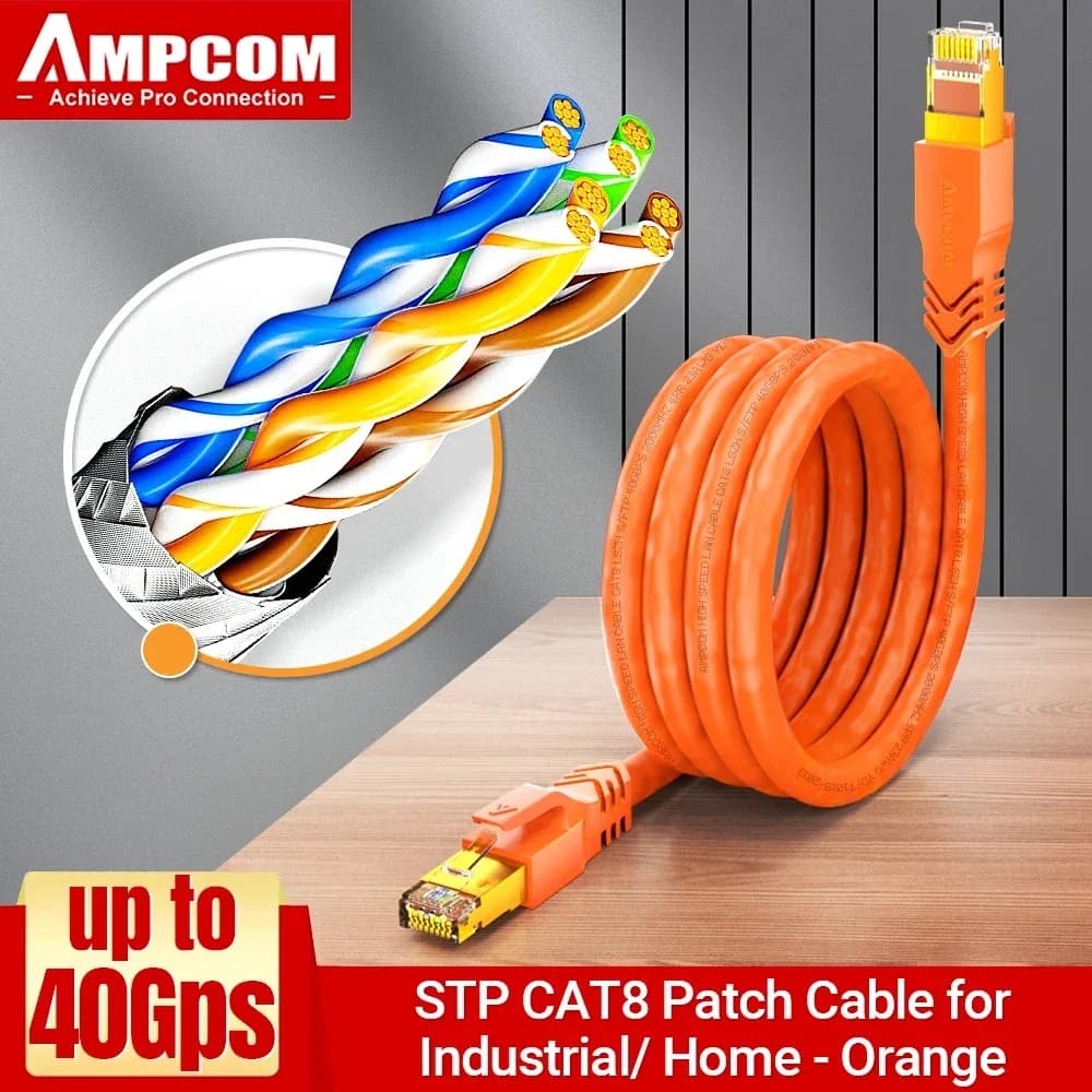 Câble Ethernet AMPCOM CAT8 40Gbps 2000MHz SFTP LSZH RJ45 slide 9