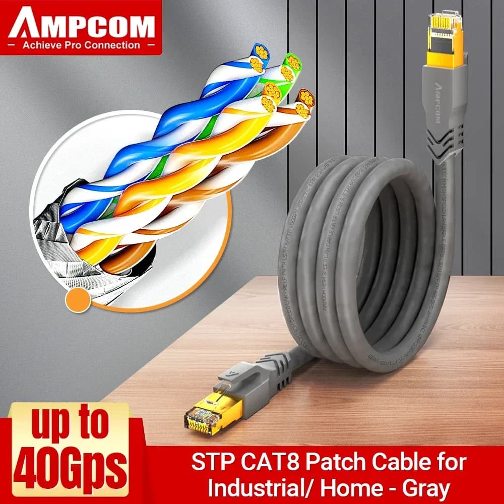 Câble Ethernet AMPCOM CAT8 40Gbps 2000MHz SFTP LSZH RJ45 slide 8