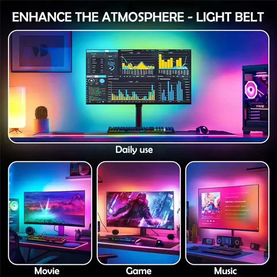 Rétroéclairage LED pour moniteur PC 24-34 pouces avec synchronisation musicale - Image 4