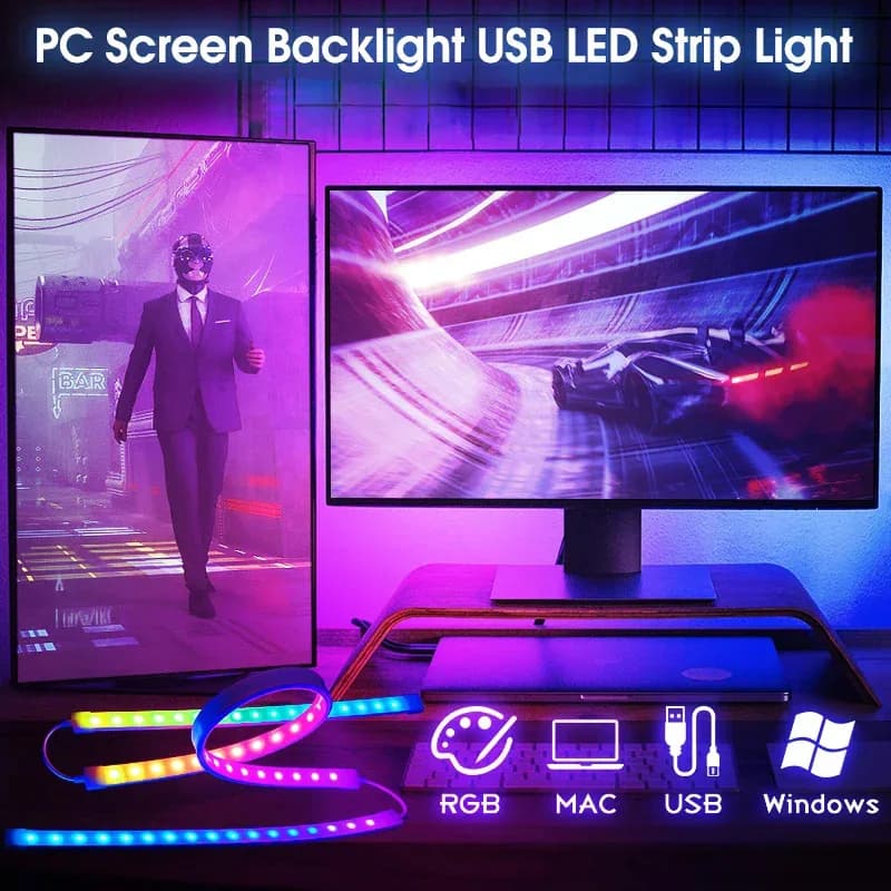 Rétroéclairage LED pour moniteur PC 24-34 pouces avec synchronisation musicale - Image 2
