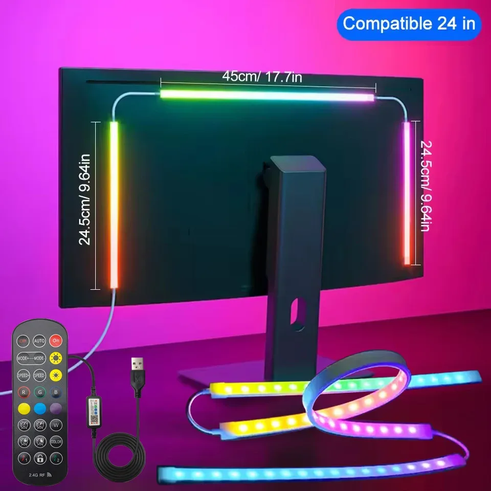 Rétroéclairage LED pour moniteur PC 24-34 pouces avec synchronisation musicale slide 8
