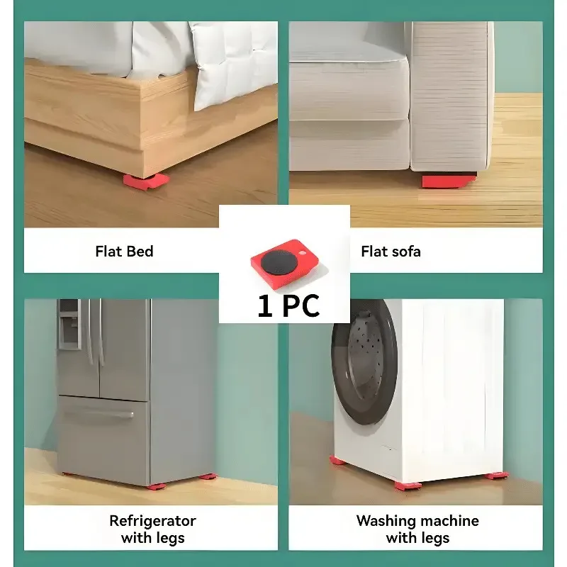 Kit de déplacement de meubles avec levier et supports à roulettes (5 pièces) slide 6