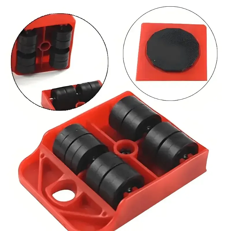 Kit de déplacement de meubles avec levier et supports à roulettes (5 pièces) slide 4