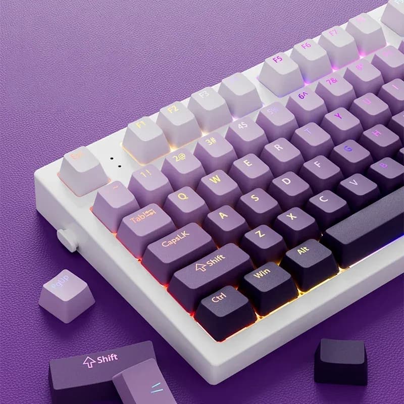 Set de 134 touches PBT Double-Shot - Violet Lavande - Profil OEM - Rétroéclairé slide 2