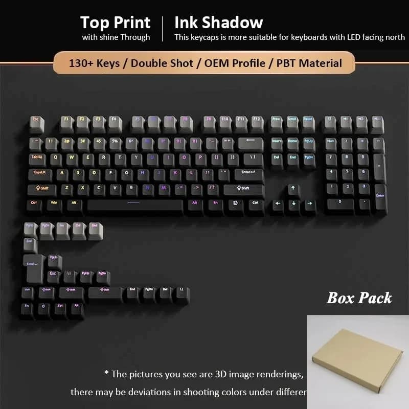 Set de 134 touches PBT Double-Shot - Violet Lavande - Profil OEM - Rétroéclairé slide 16