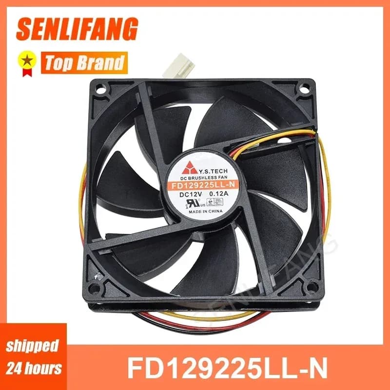 Ventilateur de refroidissement pour serveur Y.S TECH FD129225LL-N - 12V, 0.12A, 90x90x25mm, 3 fils