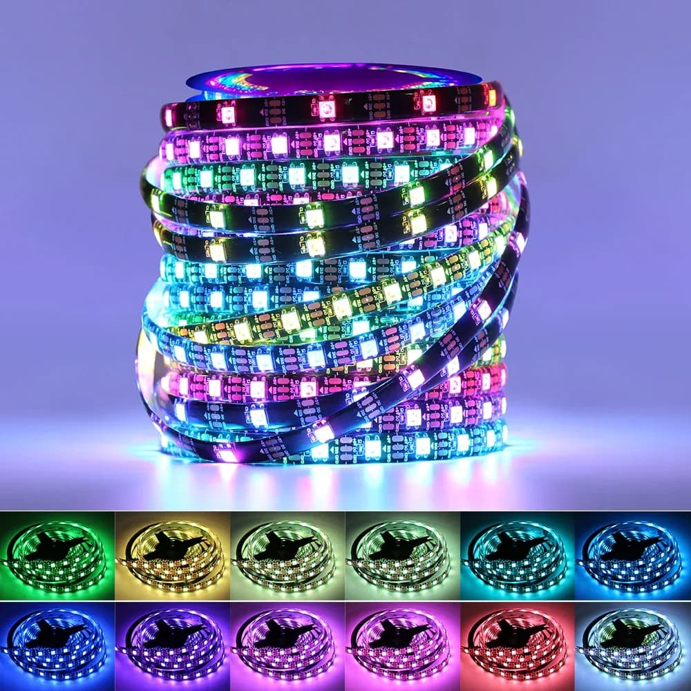 Ruban LED RGBIC Adressable WS2812B 5V USB - 30/60 LED/m - IP30/IP65/IP67 slide 2